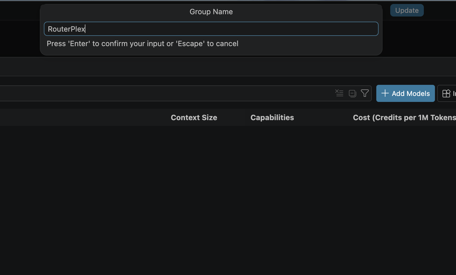 Naming the model group RouterPlex.